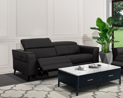VIG Furniture - Divani Casa Nella - Modern Black Leather 3-Seater Sofa w- Electric Recliners - VGKNE9193-BLK-3S - GreatFurnitureDeal