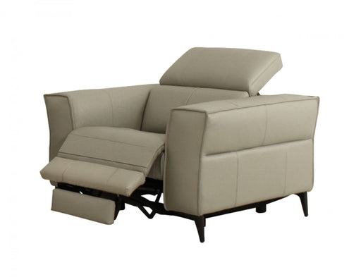 VIG Furniture - Divani Casa Nella Modern Light Grey Leather Armchair w- Electric Recliner - VGKNE9193-LTGRY-CH - GreatFurnitureDeal