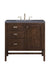 James Martin Furniture - Addison 36" Single Vanity Cabinet, Mid Century Acacia, w- 3 CM Charcoal Soapstone Quartz Top - E444-V36-MCA-3CSP - GreatFurnitureDeal