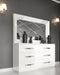 ESF Furniture - Carmen Double Dresser with Mirror Set in White - CARMENMIRRORWHITE-M