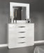 ESF Furniture - Carmen Single Dresser with Mirror Set in White - CARMENSDRESSERWHITE-M