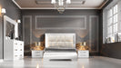 ESF Furniture - Carmen 5 Piece Bedroom Queen Bed Set in White - CARMENBEDQ.SWHITE-5SET