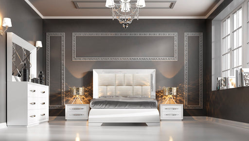 ESF Furniture - Carmen 5 Piece Bedroom Eastern King Bed Set in White - CARMENBEDKSWHITE-5SET - GreatFurnitureDeal