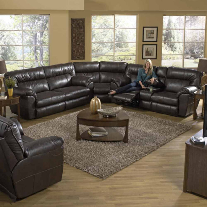 Catnapper - Nolan 3 Piece Power Extra Wide Reclining Sectional Set in Godiva - 64041-SECTIONAL-GODVIA - GreatFurnitureDeal