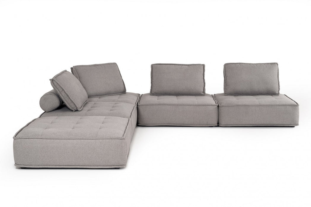 VIG Furniture - Divani Casa Nolden - Modern Grey Fabric Sectional Sofa - VGKNK8542-GREY - GreatFurnitureDeal