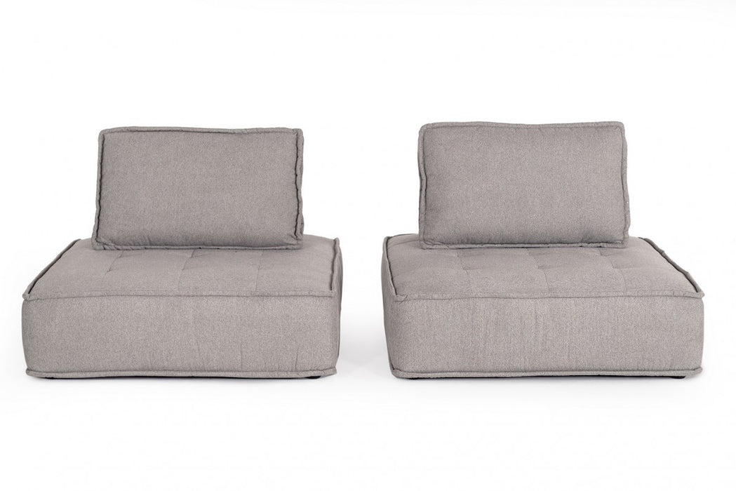 VIG Furniture - Divani Casa Nolden - Modern Grey Fabric Sectional Sofa - VGKNK8542-GREY