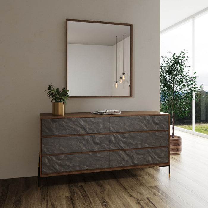 VIG Furniture - Nova Domus Metcalf Mid-Century Walnut & Grey Dresser - VGMAQT-S831-BR-120-WAL-DRS