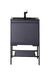 James Martin Furniture - Milan 23.6" Single Vanity Cabinet, Modern Grey Glossy, Matte Black w-Charcoal Black Composite Top - 801V23.6MGGMBKCHB - GreatFurnitureDeal