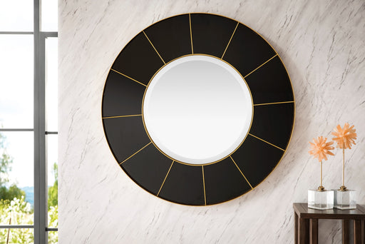 James Martin Furniture - Compass 35.5" Mirror in Radiant Gold and Glossy Black - 669-M35.5-RG-GB - GreatFurnitureDeal
