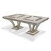 AICO Furniture - Hollywood Swank Modern 92"-140" Double Pedestal Dining Table in Pearl Caviar - NT03002-11