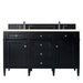 James Martin Furniture - Brittany 60" Black Onyx Double Vanity w- 3 CM Eternal Marfil Quartz Top - 650-V60D-BKO-3EMR - GreatFurnitureDeal