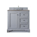 James Martin Furniture - De Soto 36" Single Vanity, Silver Gray, w- 3 CM Grey Expo Quartz Top - 825-V36-SL-3GEX - GreatFurnitureDeal