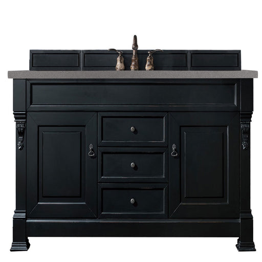 James Martin Furniture - Brookfield 60" Antique Black Single Vanity w- 3 CM Grey Expo Quartz Top - 147-114-5331-3GEX - GreatFurnitureDeal