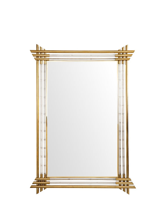 James Martin Furniture - Sarasota 35.4" Mirror in Polished Gold and Lucite - 999-M35.4-PG-LU - GreatFurnitureDeal