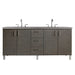 James Martin Furniture - Metropolitan 72" Double Vanity, Silver Oak, w- 3 CM Grey Expo Quartz Top - 850-V72-SOK-3GEX - GreatFurnitureDeal