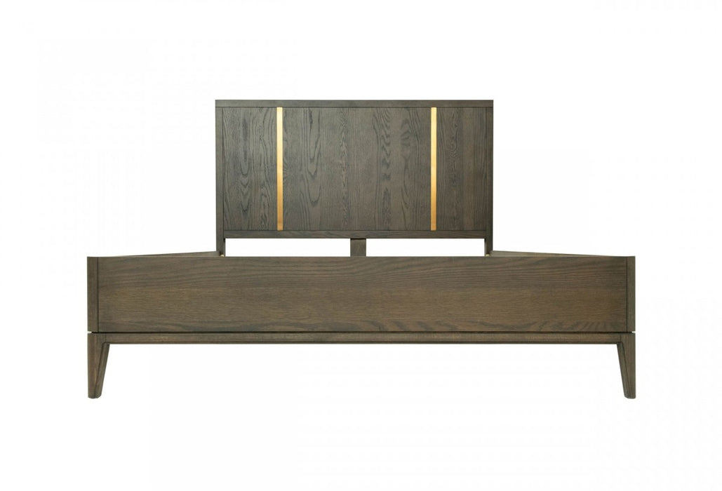 VIG Furniture - Modrest Oakley Mid-Century Queen Size Dark Brown Bed - VGWDLCY-QB05-USA-OA-BED