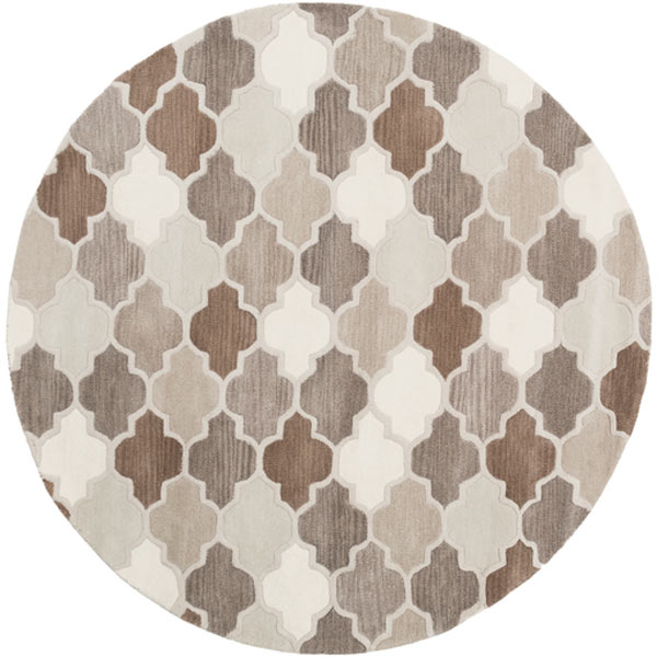 Surya Rugs - Oasis Brown, Grey Area Rug - OAS1088 - 6' Round - GreatFurnitureDeal