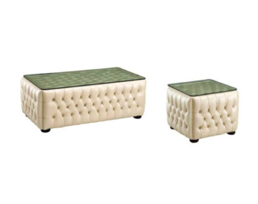 ESF Furniture - 3 Piece Occasional Table Set in Ivory - 258COFFEETABLE-3SET - GreatFurnitureDeal