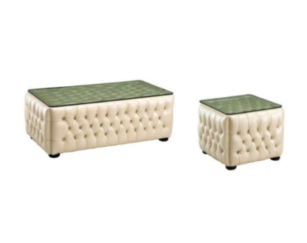 ESF Furniture - 3 Piece Occasional Table Set in Ivory - 258COFFEETABLE-3SET