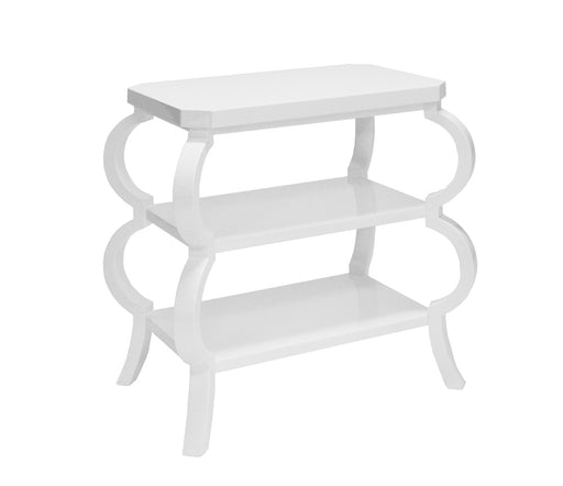 Worlds Away - Olive Three Tier Side Table In Matte White Lacquer - OLIVE WH - GreatFurnitureDeal