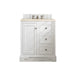James Martin Furniture - De Soto 30" Single Vanity, Bright White, w- 3 CM Eternal Marfil Quartz Top - 825-V30-BW-3EMR - GreatFurnitureDeal