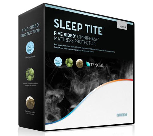 Malouf - Five Sided Twin Mattress Protector with Tencel + Omniphase - SLOTTT5P - GreatFurnitureDeal