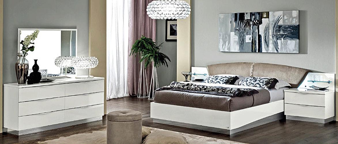 ESF Furniture - Onda 5 Piece Bedroom King Platform Bed Set in White - ONDABEDKSWHITE-5SET - GreatFurnitureDeal