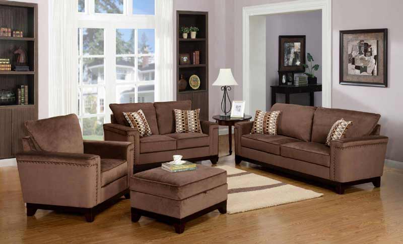 Myco Furniture - Opulence 2 Piece Sofa Set in Brown - OP270S-BR-2SET - GreatFurnitureDeal