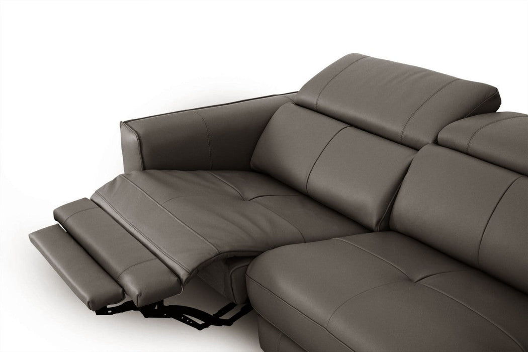 VIG Furniture - Divani Casa Nella Modern Dark Grey Leather Sofa w/ Electric Recliners - VGKN-E9193-DKGRY