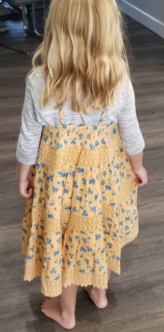 Peek Kids Penelope Floral & Lace Tiered Dress - M (8)