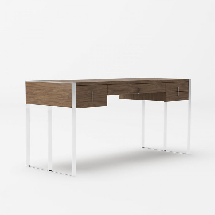 VIG Furniture - Modrest Orcutt - Modern Walnut & Stainless Steel Desk - VGBBMQ2003-DESK