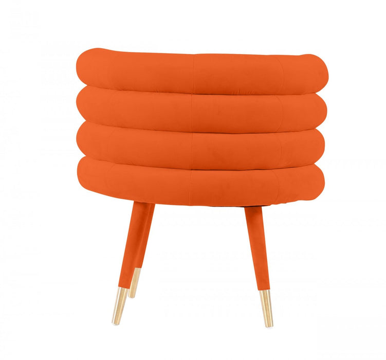 VIG Furniture - Modrest Otero Modern Orange & Gold Velvet Accent Chair - VGMFMC-4239-ORG-CH