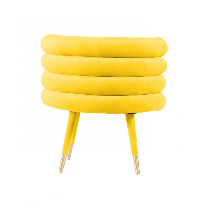 VIG Furniture - Modrest Otero Modern Yellow & Gold Velvet Accent Chair - VGMFMC-4239-YEL-CH