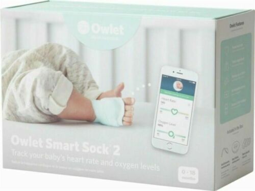 Owlet Smart Sock 2 Baby Oxygen Level and Heart Rate Monitor - Green-white - GreatFurnitureDeal