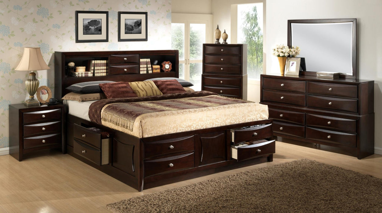 Myco Furniture - Oxford 5 Piece King Storage Bedroom Set in Espresso - OX1721-K-5SET - GreatFurnitureDeal