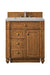 James Martin Furniture - Bristol 30" Single Vanity, Saddle Brown, w- 3 CM Eternal Serena Quartz Top - 157-V30-SBR-3ESR - GreatFurnitureDeal