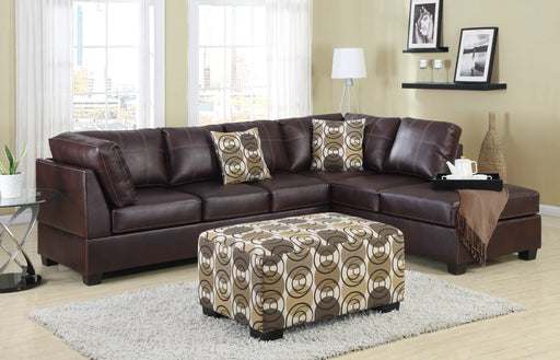 Bobkona Furniture - Avalon Dark Coffee-Mohogany  Leather Sectional Sofa - - GreatFurnitureDeal