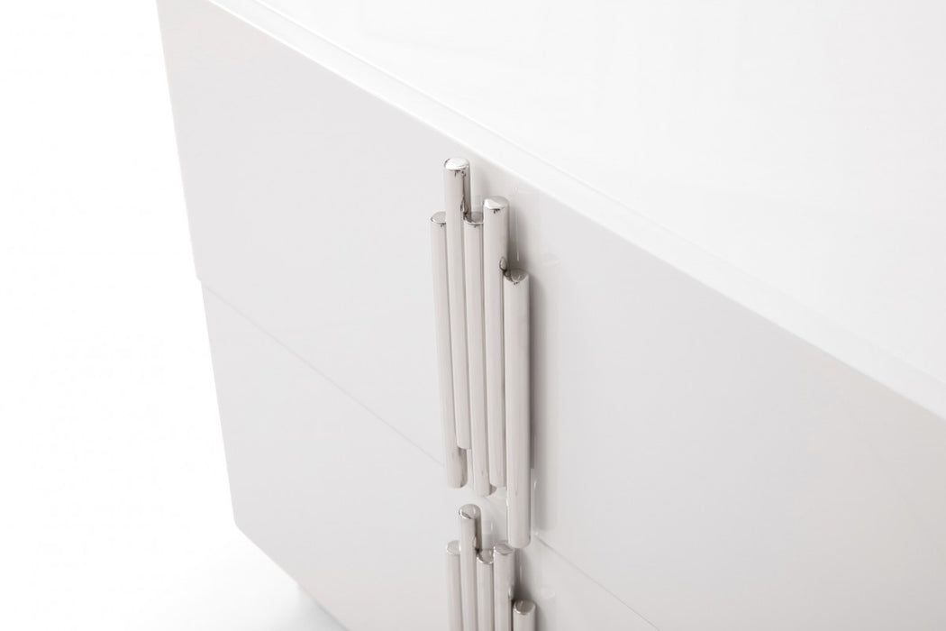 VIG Furniture - Modrest Token - Modern White & Stainless Steel Bedroom Set - VGVCBD815-SET-WHT