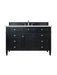James Martin Furniture - Brittany 48" Black Onyx Single Vanity w/ 3 CM Ethereal Noctis Quartz Top - 650-V48-BKO-3ENC - GreatFurnitureDeal