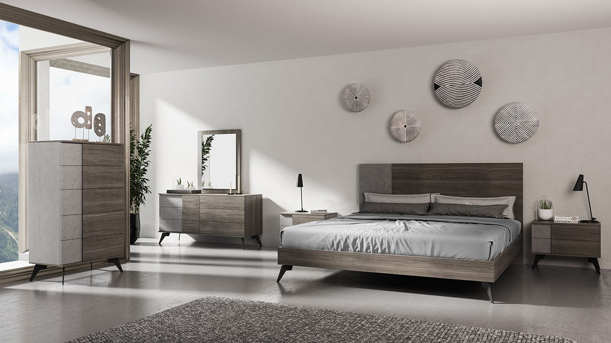 VIG Furniture - Nova Domus Palermo Italian Modern Faux Concrete & Grey Bed - VGACPALERMO-BED