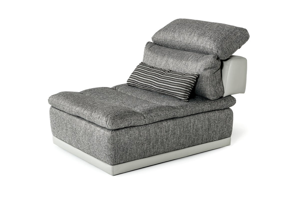 Vig Furniture - David Ferrari Panorama Italian Modern Grey Fabric & Grey Leather Sectional Sofa - VGFTPANORAMA-GRYGRY-2