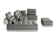 Vig Furniture - David Ferrari Panorama Italian Modern Grey Fabric & Grey Leather Sectional Sofa - VGFTPANORAMA-GRYGRY-2 - GreatFurnitureDeal