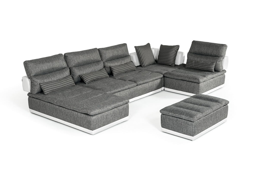 VIG Furniture - David Ferrari Panorama Italian Modern Sectional Sofa - VGFTPANORAMA-GRYWHT-2