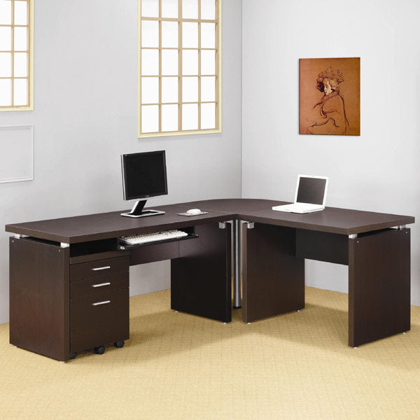 Coaster Furniture - Skylar Cappuccino L Desk - 800891-92-93-94 - GreatFurnitureDeal