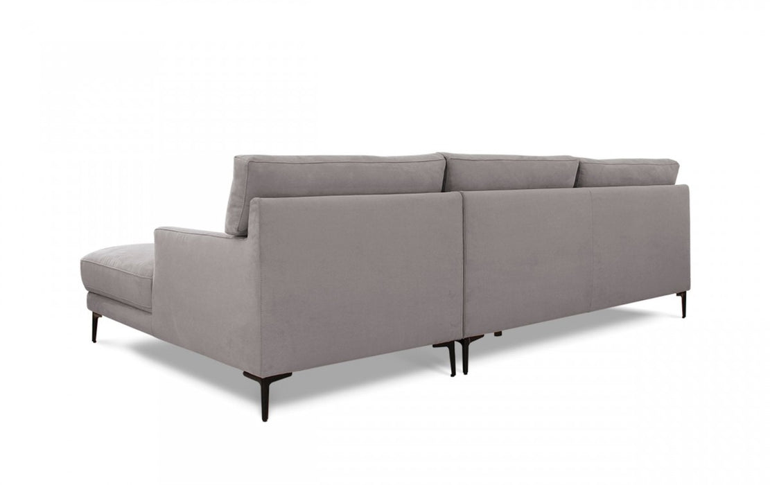 VIG Furniture - Divani Casa Paraiso Modern Grey Fabric Right Facing Sectional Sofa - VGKNK8610-GRY-RAF-SECT