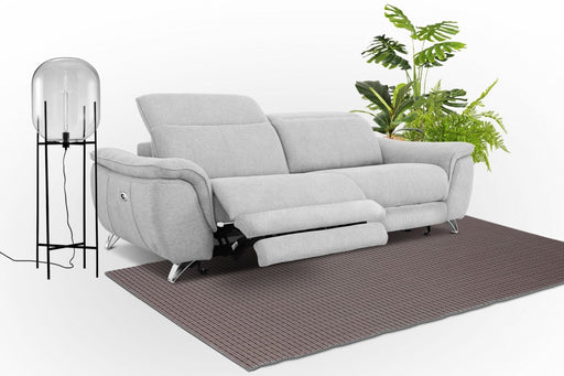 VIG Furniture - Divani Casa Paul Contemporary Grey Fabric 3-Seater Sofa w- Electric Recliners - VGKNE9156-GRY-3S - GreatFurnitureDeal