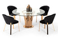 VIG Furniture - Modrest Paxton Modern Round Glass & Rosegold Dining Table - VGVCT817-RND - GreatFurnitureDeal