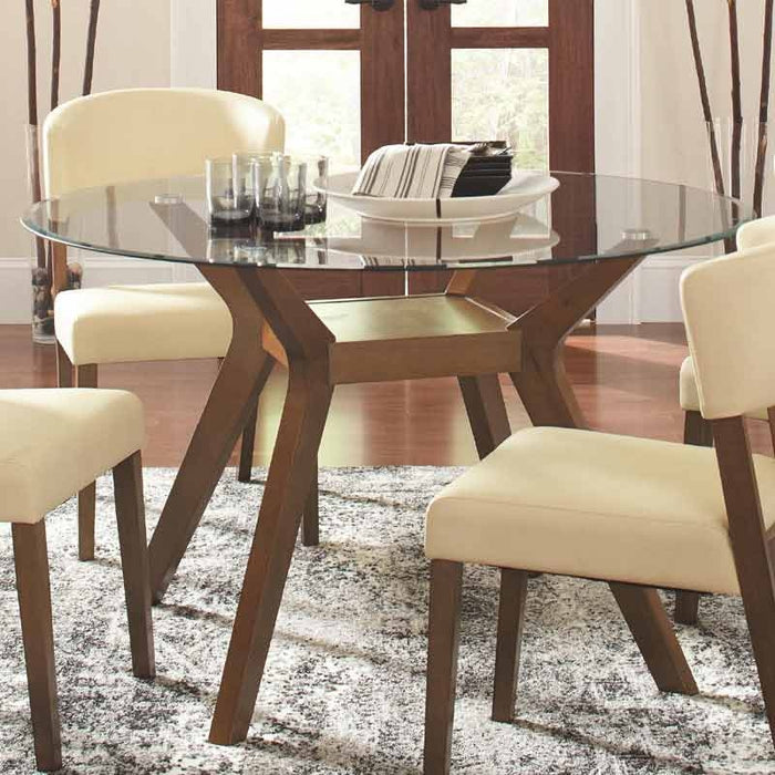 Coaster Furniture - Paxton Round Glass Dining Table - 122180 - GreatFurnitureDeal