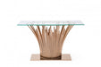 VIG Furniture - Modrest Paxton Modern Glass Rosegold Console Table - VGVCK817-CS-RG-CT - GreatFurnitureDeal
