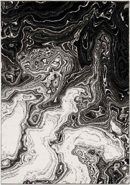 Surya Rugs - Pepin Black, Gray Area Rug - PEI1014 - 5'3" x 7'6" - GreatFurnitureDeal